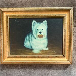 Vintage Gold Framed Dog Portrait